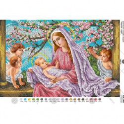 "Maryja z Jezusem i aniołkami", Art.A3 082, 25cm.x 39cm.